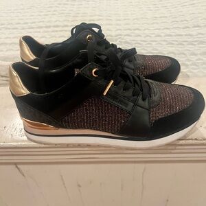 Micheal Kors Rose Gold and Black Tennis Shoe